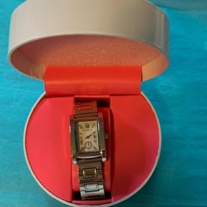 Isaac Mizrahi Live! Rectangular Dial Metal Expansion Watch